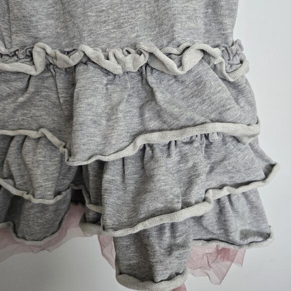 Matilda Jane Whiskers Dress Girls Sz 4 Gray with Tulle - Picture 3 of 8